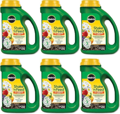 Miracle-Gro Shake 'N Feed All Purpose Plant Food, Plant Fertilizer, 4.5 lbs. (6-Pack)