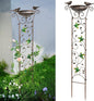 SUNNYPARK Antique Garden Iron Trellis with Decorative Hummingbirds Detachable Bird Bath Bowl Metal Potted Plant Support for Climbing Flowers