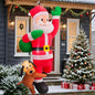 6 FT Christmas Inflatables Santa Claus Decoration with Gifts Bag,Hanging Blow Up Santa Decor with Built-in LED Lights,Outdoor Xmas Yard Decoration Holiday Party Supplies with Dog for Tree Roof Garden