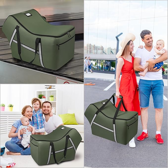 Infant Car Seat Travel Bag for Airplane Compatible with All Nuna Pipa Car Seat and Base,Chicco KeyFit 30 and Base, Padded Car Seat Bags for Air Travel,Car Seat Gate Check Bag with Side Pocket, Green