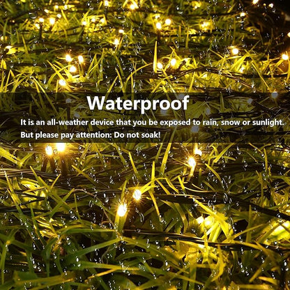Joomer Solar Christmas Lights Outdoor, 2 Pack Total 144FT 400 LED 8 Modes Waterproof Solar Christmas Lights for Christmas Decoration (Warm White)