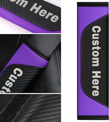 Custom Seat Belt Cover Pad - Personalized Carbon Fiber Seatbelt Shoulder Cushion, Auto Accessories for Cars Trucks SUVs