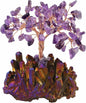 mookaitedecor Amethyst Crystal Tree, Quartz Cluster Purple Titanium Crystals Base Bonsai Money Tree for Wealth and Luck