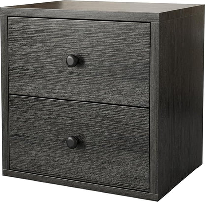 FUSUNBAO Magic DIY Cube Storage Organizer Stackable Cubes for Home Books Clothes Toy-Modular Cubby Storage System-Office Cubical-Bookcase Closet (French Oak,Drawer Cube)