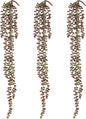 3PCS Orange Artificial Succulents Hanging Plants,27.5 Inch Fake String of Pearls Greenery Plants 5 Branches for Autumn Home Garden Office Balcony Wall Indoor Outdoor Fall Decoration,Orange