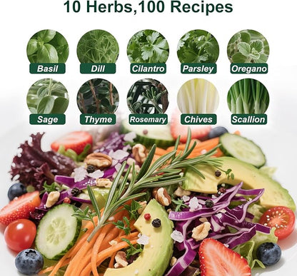 10 Indoor Herb Garden Kit, 33pcs Complete Kitchen Herb Starter Set Including 4-Color Pots, Soil & Tools, Unique Gift Ideas for Plant Lovers, Women, Men, Mom, Friend, Birthday, Housewarming, Christmas