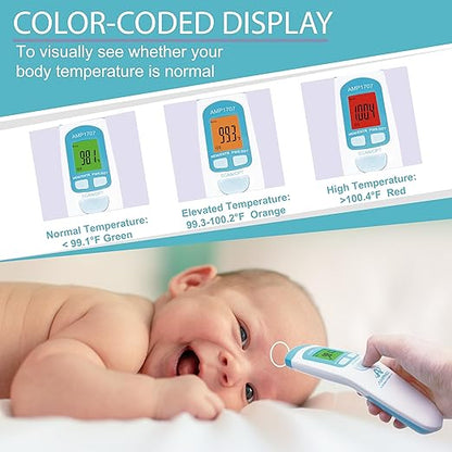 Amplim Deluxe No Touch Forehead Thermometer for Babies and Adults | Bundle Pack