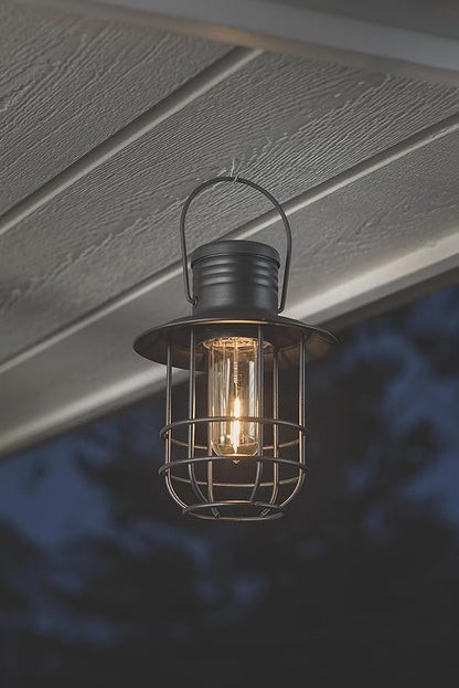 Xodus Innovations BL820 Battery-Operated LED Filament Style Lantern Outdoors Either Hanging or Standing, with Your Choice of 4, 6 or 8 Hour Automatic Timer