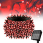 Flechllary Solar String Lights for Outside, 39Ft 100 LED Solar String Lights Outdoor with 8 Modes，Solar Lights for Outside Waterproof for Yard, Fence,Balcony, Party,Christmas Tree Decorations (Red)