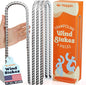 Happin® 12 Inch Heavy Duty Ground Anchors, Garden Stakes U Hook, Tent Stakes Heavy Duty, Chain Link Fence Anchors, Ground Anchors Screw in, Yard Stakes, Galvanized Steel, (4 Pack, Silver)