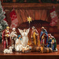 Nativity Sets for Christmas Indoor Set of 13 Pieces 7.9 Inches Tabletop Holidays Decor Nativity Scene Resin Figurines Set Religious Decorations Collection Gifts