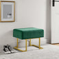 Modern Style Bedroom Single Seat Bench, Cushioned Bed end Stool, Living Room Sofa Stool, Footstool with Golden Iron Legs, Suitable for Bedroom and Living Room (Dark Green, 21.65"x15.74"X16.53")
