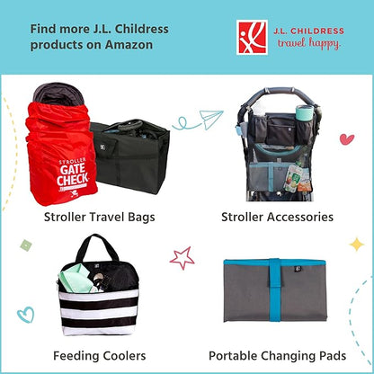 J.L. Childress Padded Infant Car Seat Bag - Travel Bag for Airplane, Fits Most Baby & Infant Car Seats, Compatible with UPPAbaby, Nuna, & Chicco, Airport Accessories, AirTag Compatible- Premier, Black