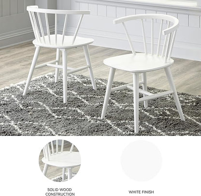 Signature Design by Ashley Grannen Modern 18" Spindle Back Dining Chair, 2 Count, White