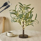 Fudios Little Lighted Tree with Timer 18in 50 LED USB Battery Operated Table Top Bonsai Olive Trees Light Artificial Plant for Home Decor Indoor