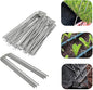 100 Pack Sturdy Garden Landscape Staples, 6 Inch Galvanized Steel Sod Pins Anti-Rust Stakes for Weed Barrier, Christmas Decorations and Landscaping Fabric.