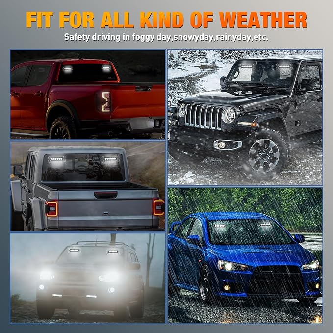 Nilight 12LED Emergency Strobe Traffic Advisor Light Bar 2 in 1 White Dash Warning Safety Flashing Lights Front/Rear Windshield Construction Lights for Trucks Cars Plow Police Firefighter Vehicles
