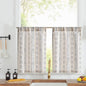 jinchan Boho Kitchen Linen Tier Curtains 30 Inch Bohemian Cafe Curtains Farmhouse Natural Striped Half Window Treatment for Bathroom RV Vintage Small Window Curtains 2 Panels Blue on Beige