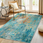 Washable Area Rugs 3'x5' Non-Slip Modern Abstract Soft for Living Room Entryway Bedroom Nursery, Print Pattern, Teal Blue Green Orange Rust Red Colorful