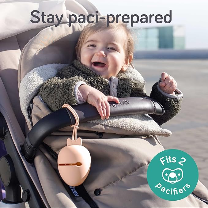 Baby Uma Silicone Pacifier Holder Case - BPA-Free, Dishwasher-Safe & Universal Pacifier Case for Diaper Bag, Fits 2 Pacis