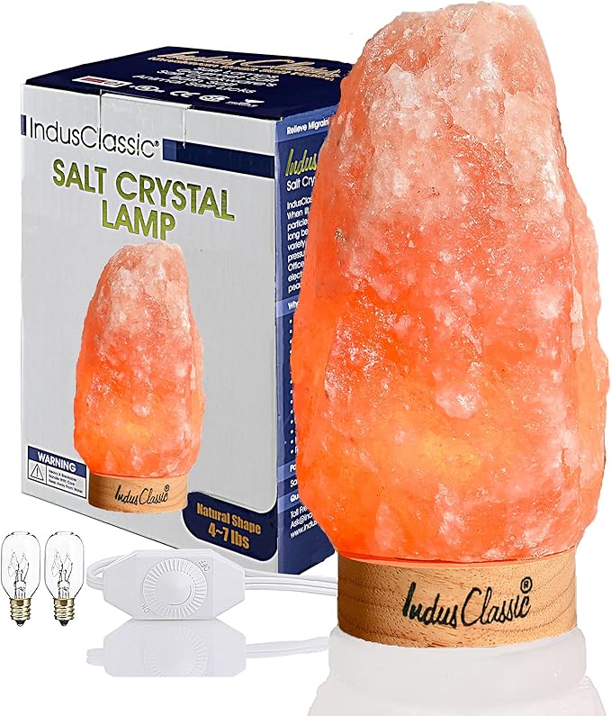 LN-02 Himalayan Pink Crystal Rock Salt Lamp 4~7 lbs with Dimmer Control Switch, Quality Gift Packaging