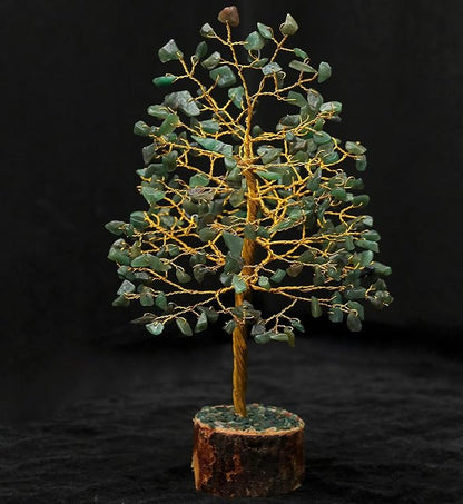 "Green Aventurine Healing Crystals Tree Bonsai Desk Decor for Women Room & Office Decor Spiritual Gift Meditation Crystals Home room decor cute house warming gifts for women Mom Birthday her - 10"""