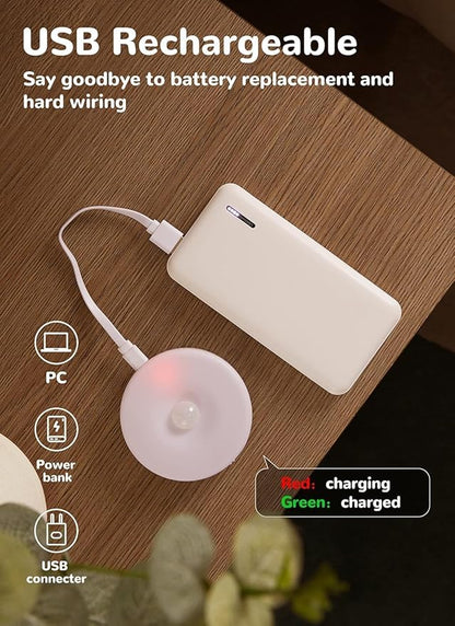 Homelist 8 Pack Motion Sensor Lights Indoor, Rechargeable Wireless LED Puck Lights, Battery Operated Motion Sensor Night Light for Closet, Stairs, Kitchen, Cabinet, Toilet
