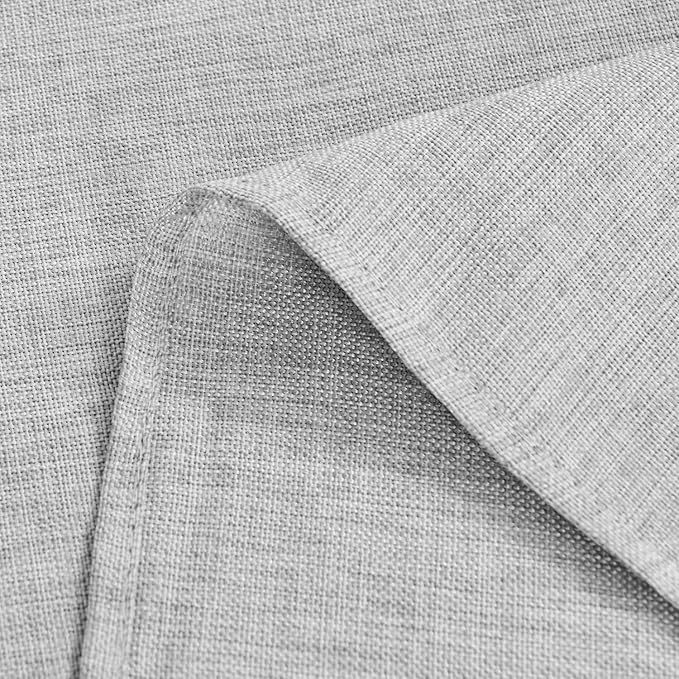Hiasan Faux Linen Rectangle Tablecloth - Wrinkle and Stain Resistant Washable Table Cloth for Kitchen Dining Room Holiday Table Cover for Dinner, Light Grey, 60 x 140 Inch