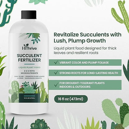 16oz Succulent Fertilizer - Makes 32 Gallons of Succulent Plant Food for Succulents Plants Live, Liquid Fertilizer for Succulents - Promotes Vibrant Leaves, Resilient Roots, and Plump Growth