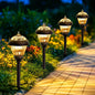 SOLPEX Solar Pathway Lights Outdoor Waterproof Solar Powered Pathway Lights - Glass & Metal Bronze Design with 2 Lighting Modes for Garden, Yard, Walkway, Driveway, Patio (2 Pack, Warm White)