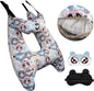 Car Pillow for Kids, Kids & Adults Car Neck Head Support Cushion Set,Travel car seat Safety Pillow,h Shape car Sleeping Pillow Kids,Pillow case can be Disassembled and Washed (A)
