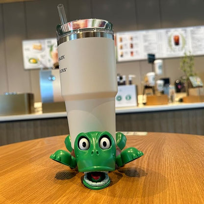 JOD® Turtle Cup Holder,Turtle Coaster with Funny Expression, Cup Holder with Liftable Limbs & Expressive Face for Turtles,Tortoise Lover Gag Gifts Home Decor(green)