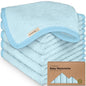 6-Pack Baby Washcloths – Soft Absorbent Viscose from Bamboo Washcloths for Face, Body, Baby Towels for Newborn, Kids, Toddlers, Infant,Gentle on Sensitive Skin,10x10 Reusable Face Towels(Bravo Blue)