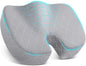 TushGuard Office/Car Seat Cushion, Non-Slip Sciatica & Back Coccyx Tailbone Pain Relief Chair Pad, Memory Foam Butt Pillow for Computer Desk, Wheelchair, Driving (Light Grey)