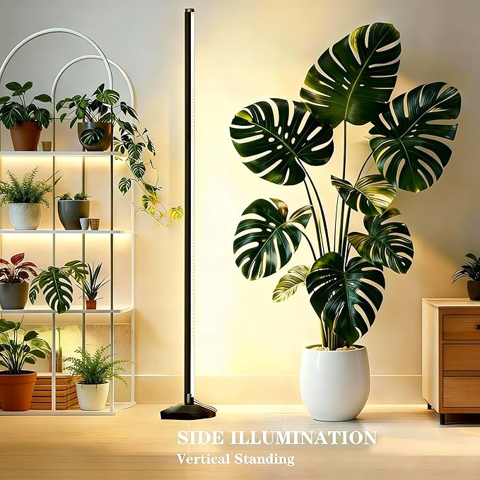 Vertical Grow Lights for Indoor Plants Full Spectrum 36W, 57 Inch Plant Lights for Seed Starting with Timer and 10 Level Dimmable Standing Plant Growing Lamp for Greenhouse with Hanging Accessories