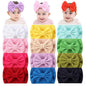 Cinaci 12 Pack Stretchy Elastic Wide Nylon Headbands with Solid Knot Big Hair Bow Headwraps Large Oversized Hair Bows Accessories for Baby Girls Infants Toddlers Kids