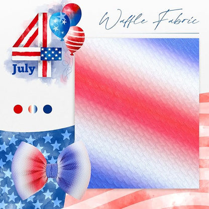 YanJie 4th of July Headband for Baby Girls and Toddlers - Red, White, and Blue Nylon Bows Accessories