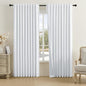 Greyish White Blackout Linen Curtains 72x96 Inches Long Room Darkening Privacy Assured Drapes for Sliding Glass Patio Door,Floor to Ceiling Curtains,2 Pcs,Rod Pocket and Back Tab Pleated Curtains