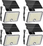 Mini Solar Lights Outdoor with Motion Sensor, 170-LED Solar Flood Lights Outdoor Dusk to Dawn with 16.5FT Cable, 3 Modes Solar LED Lights for Outside Waterproof IP65 for Patio, Yard, 4 Pack