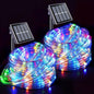 JMEXSUSS 2 * 200 LED Solar Rope Lights, 66ft IP 65 Waterproof Camping Light Outdoor, 8 Modes Trampoline Accessories Solar Trampoline Lights for Camp Ladder Slide Tent (Multicolor)