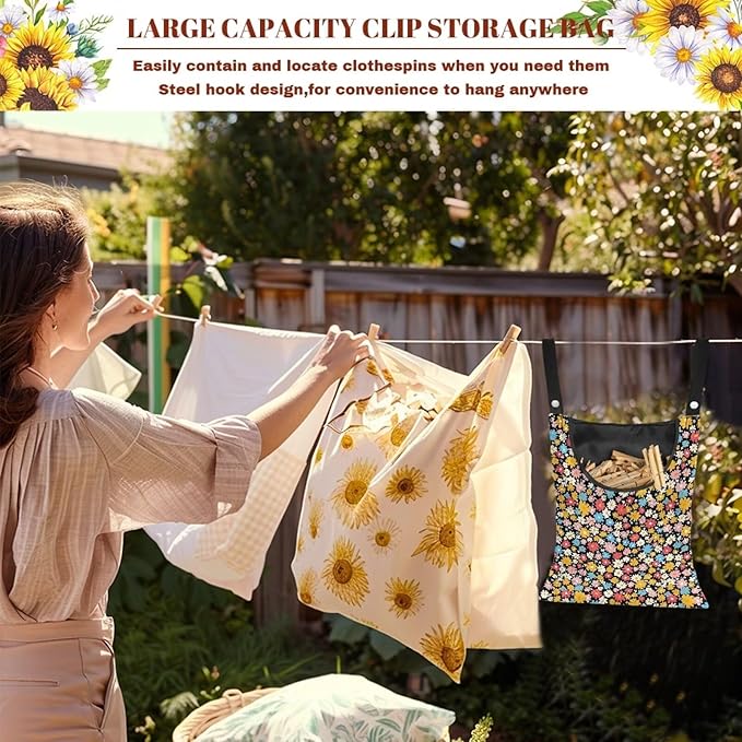 Clothes Pin Hanging Bag, Large Capacity Clothespin Bag