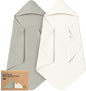 KeaBabies Muslin Hooded Baby Towels for Newborn Girls, Boys - 2-Pack, 30x30 Organic Cotton Baby Bath Towels Hooded, Soft Absorbent, Toddlers, Kids, Infant, Newborn Bath Essentials (Graphite, Petite)