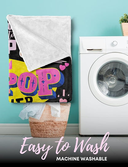 Huglanket Kpop Gifts for Teen Girl K Pop Lovers, Kpop Merch Stuff Blanket for Women for Birthday, Christmas, Violet, 50"x 65"
