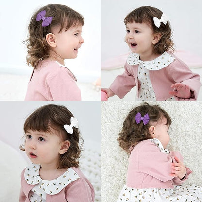 CellElectin 40Pcs Hair bow Clips 2Inch Mini Hair Clips for Baby Fine Hair 20 Colors in Pairs