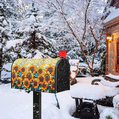 Sunflower Mailbox Covers Magnetic Standard Size Summer Mailbox Cover Fall Vintage Floral Mail Box Covers 21x18 inch Autumn Beautiful Flower Post Letter Box Wraps for Outdoor Garden Decor