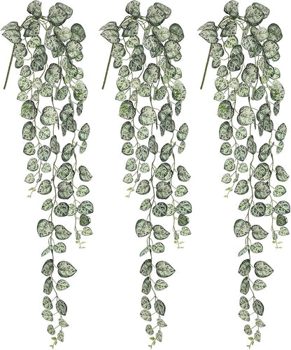 Briful 3 Pack Fake Hanging Plant 39.3" Faux Hanging String of Hearts Plant Faux Trailing Vine with Heart-Shaped Leaves Lush Cascading Artificial Greenery for Home Wall Indoor Outdoor Porch Decor