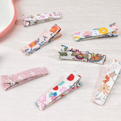 Hair Clips for Girls Women Toddler Baby,Assorted 20Pcs Flower Fabric Fully Lined Small Alligator Clips Hair Accessories for Teens Child Kids Gifts