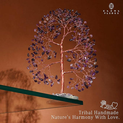 Crystal Trees for Home and Office Decoration, Amethyst Chakra Healing Crystals Feng Shui Handmade Trees for Positive Energy, Money, Good Luck, Christmas Decor, Birthday Gifts for Women, Mom