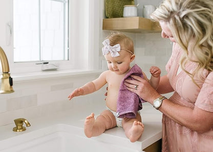 Copper Pearl 6 Ultra Soft Baby Bath Washcloths Premium Large Soft Lily (Purple/Lavender/Gray) 11" x 11" Towels