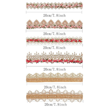 cherrboll Baby Flower Bows Headbands 6pcs Floral Hair Wraps Nylon Hairbands Crown Newborn Infant Toddler Hair Accessories